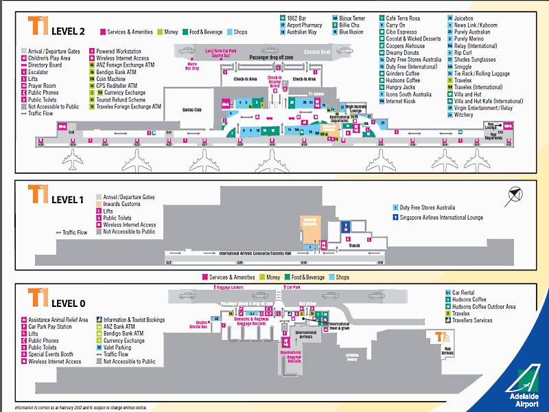 Adelaide Airport terminal map