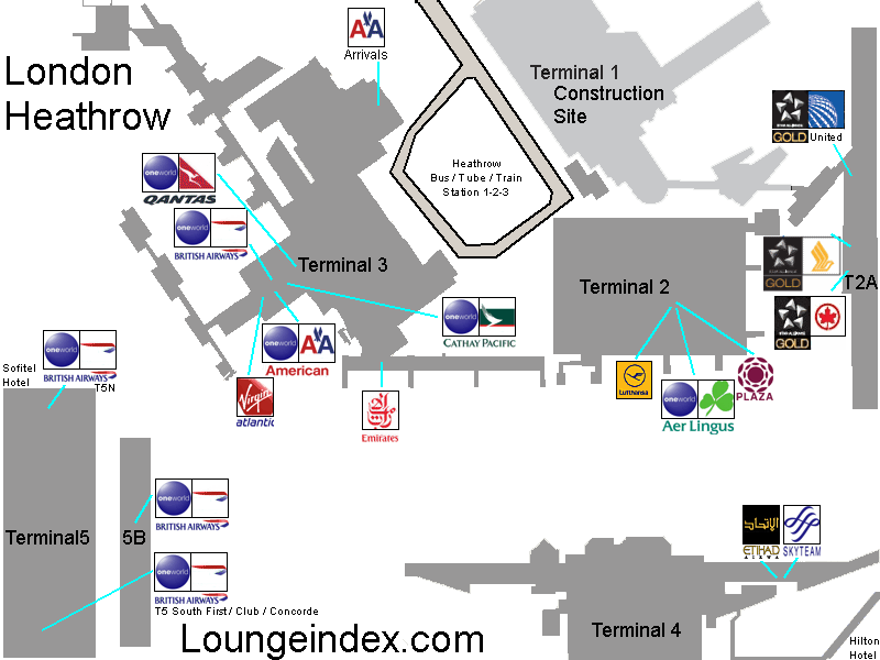 London Heathrow terminal map