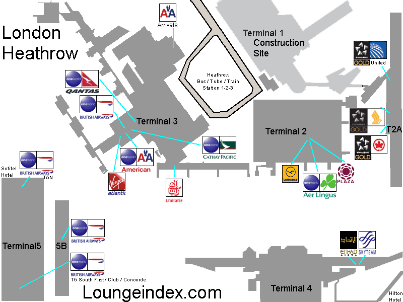 LHR: London Heathrow Airport - Terminal map, airport guide, lounges 