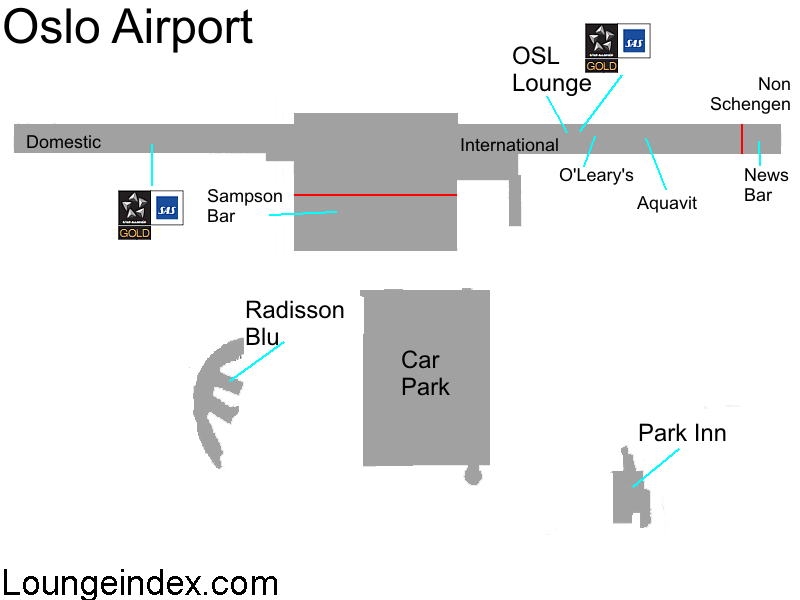 OSL Oslo Airport Guide Terminal map, airport guide, lounges, bars