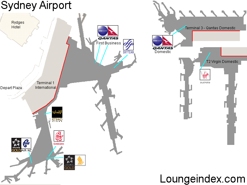 How far is Sydney Airport Terminal 1 to terminal 3?